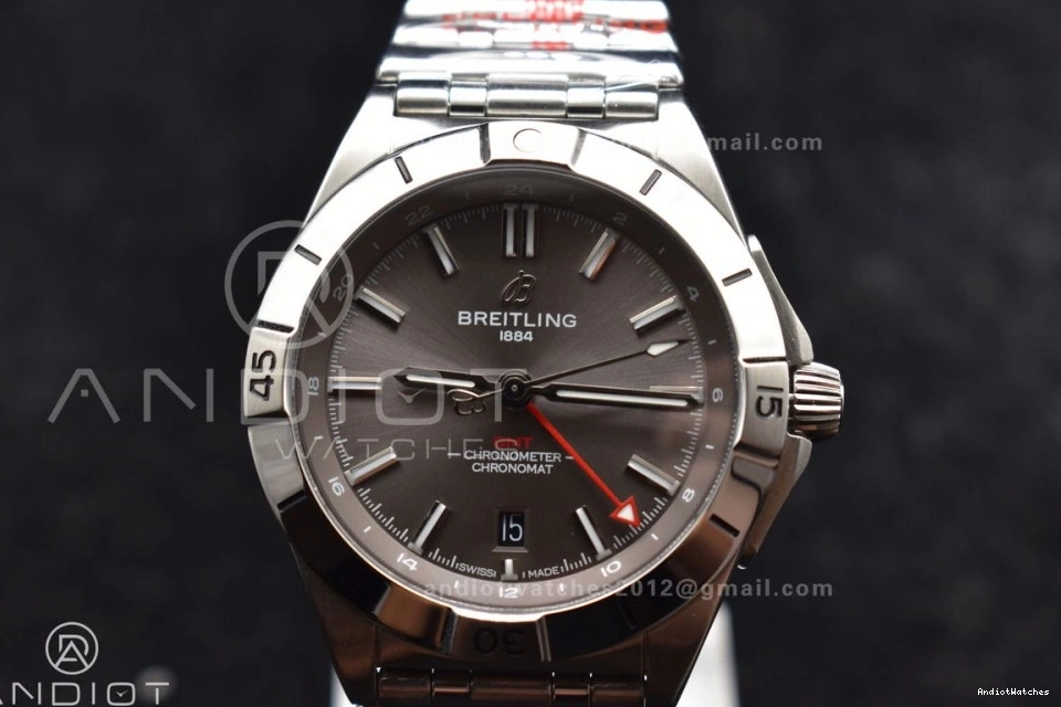 Chronomat Breitling Automatic 529 SoftTouch 1:1 Grey SS Dial 40mm Factory A on Bracelet Best BLS Edition GMT 0226